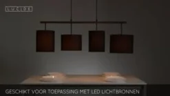 Lucide Hanglamp Maya Zwart - 4 x E27 - 107 cm breed