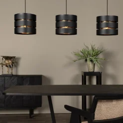 Lucide Hanglamp Rosas Zwart - 3 x E27 - 130 cm breed