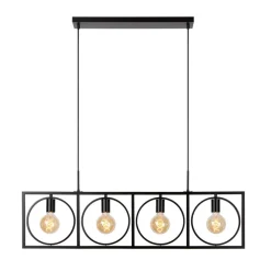 Lucide Hanglamp Suus Zwart - 4 x E27 - 108 cm breed