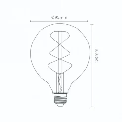 Lucide Lichtbron G95 Amber - E27 - Ø 9,5 cm
