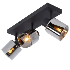 Lucide Plafondspot Alion Zwart - 3 x E14 - 38x10 cm