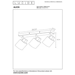 Lucide Plafondspot Alion Zwart - 3 x E14 - 38x10 cm