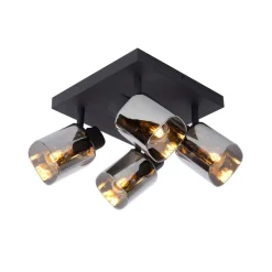 Lucide Plafondspot Alion Zwart - 4 x E14 - 23x23 cm