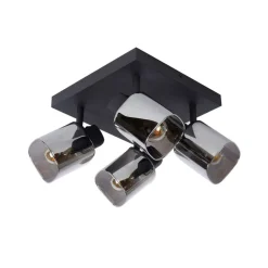 Lucide Plafondspot Alion Zwart - 4 x E14 - 23x23 cm