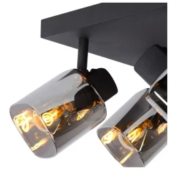 Lucide Plafondspot Alion Zwart - 4 x E14 - 23x23 cm