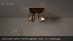 Lucide Plafondspot Alion Zwart - 4 x E14 - 23x23 cm