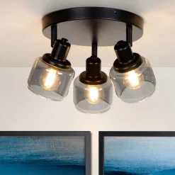 Lucide Plafondspot Bjorn Zwart - 4 x E14 - Ø 38 cm