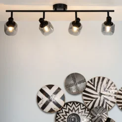 Lucide Plafondspot Bjorn Zwart - 4 x E14 - 74 cm breed