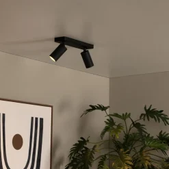 Lucide Plafondspot Clubs Zwart - 2 x GU10 - 31x9 cm