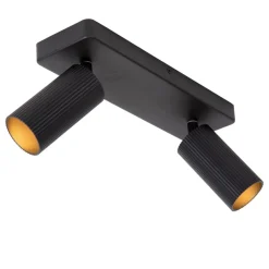 Lucide Plafondspot Clubs Zwart - 2 x GU10 - 31x9 cm