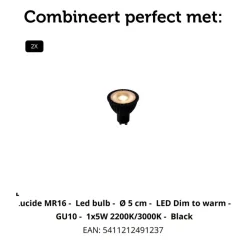 Lucide Plafondspot Punch Zwart - 2 x GU10 - 26 cm breed