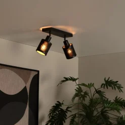 Lucide Plafondspot Tagalog Zwart - 2 x E27 - 32x10 cm