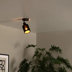 Lucide Plafondspot Tagalog Zwart - E27 - Ø 10 cm