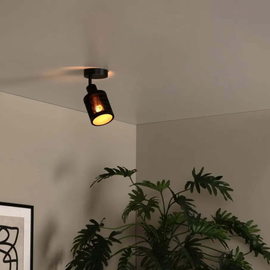 Lucide Plafondspot Tagalog Zwart - E27 - Ø 10 cm