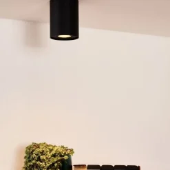 Lucide Plafondspot Tube Zwart - GU10 - Ø 10 cm