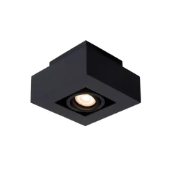 Lucide Plafondspot Xirax Zwart - GU10 - 14x14 cm