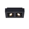 Lucide Plafondspot Xirax Zwart - 2 x GU10 - 14x25 cm