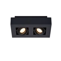 Lucide Plafondspot Xirax Zwart - 2 x GU10 - 14x25 cm