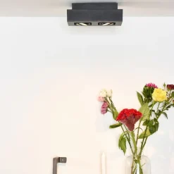 Lucide Plafondspot Xirax Zwart - 2 x GU10 - 14x25 cm