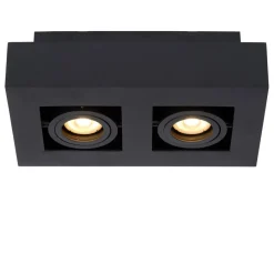 Lucide Plafondspot Xirax Zwart - 2 x GU10 - 14x25 cm