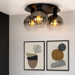 Lucide Plafonniere Marius Zwart - 3 x E27 - Ø 55 cm