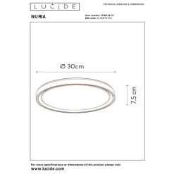 Lucide Plafonniere Nuria Wit - LED - Ø 30 cm