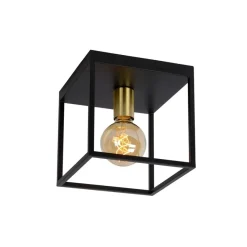 Lucide Plafonniere Ruben Zwart - E27 - 22 cm breed