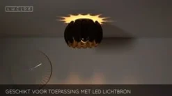 Lucide Plafonniere Spencer Zwart - E27 - Ø 30 cm