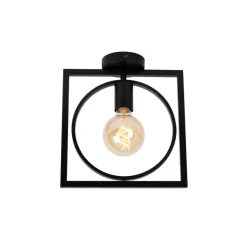 Lucide Plafonniere Suus Zwart - E27 - 28x24 cm