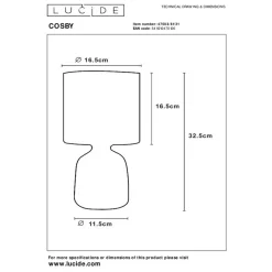 Lucide Tafellamp Cosby Wit - E214 - 33 cm hoog