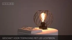 Lucide Tafellamp Danza Zwart - E27 - 23 cm hoog