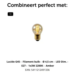 Lucide Tafellamp Fungo Roze - E27 - 28 cm hoog