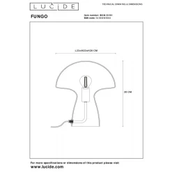 Lucide Tafellamp Fungo Wit - E27 - 28 cm hoog