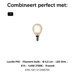 Lucide Tafellamp Ramzi Bruin - E14 - 26 cm hoog