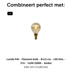 Lucide Tafellamp Suzy Zwart - E14 - 16 cm hoog