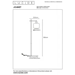 Lucide Vloerlamp Joanet Zwart - E27 - 150 cm hoog