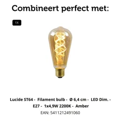 Lucide Vloerlamp Joanet Zwart - E27 - 150 cm hoog