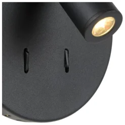 Lucide Wandlamp Bentjer Zwart - LED - Ø 14 cm