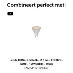 Lucide Wandlamp Bondi Wit - GU10 - 18 cm hoog