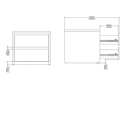 Nachtkastje Atlanta Eiken - 52x46x49 cm