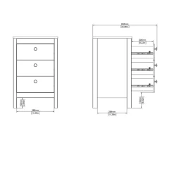 Nachtkastje Dallas Eiken - 44x71x39 cm