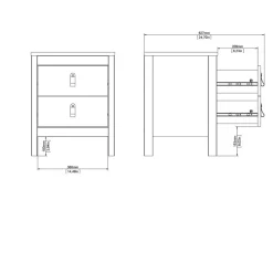 Nachtkastje Dallas Eiken - 44x55x39 cm