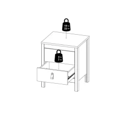Nachtkastje Dallas Eiken - 44x55x39 cm