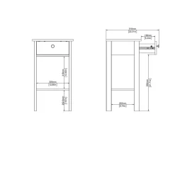 Nachtkastje Dallas Eiken - 40x71x35 cm
