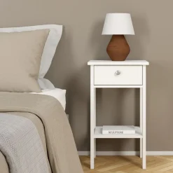 Nachtkastje Dallas Wit - 40x71x35 cm