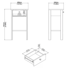 Nachtkastje Dallas Wit - 40x71x35 cm