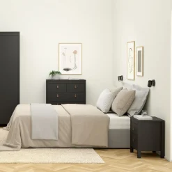 Nachtkastje Dallas Zwart - 44x55x39 cm