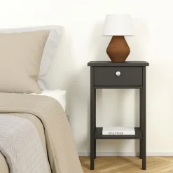 Nachtkastje Dallas Zwart - 40x71x35 cm