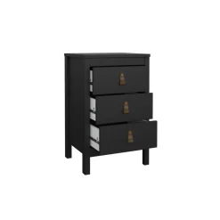 Nachtkastje Dallas Zwart - 44x71x39 cm