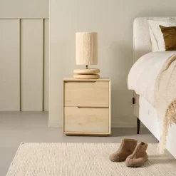 Nachtkastje Lottem Whitewash - 45x52x32 cm